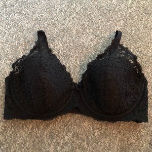 Victorias Secret Body by Victoria Lined Demi Black Lace Bra Size 36DD